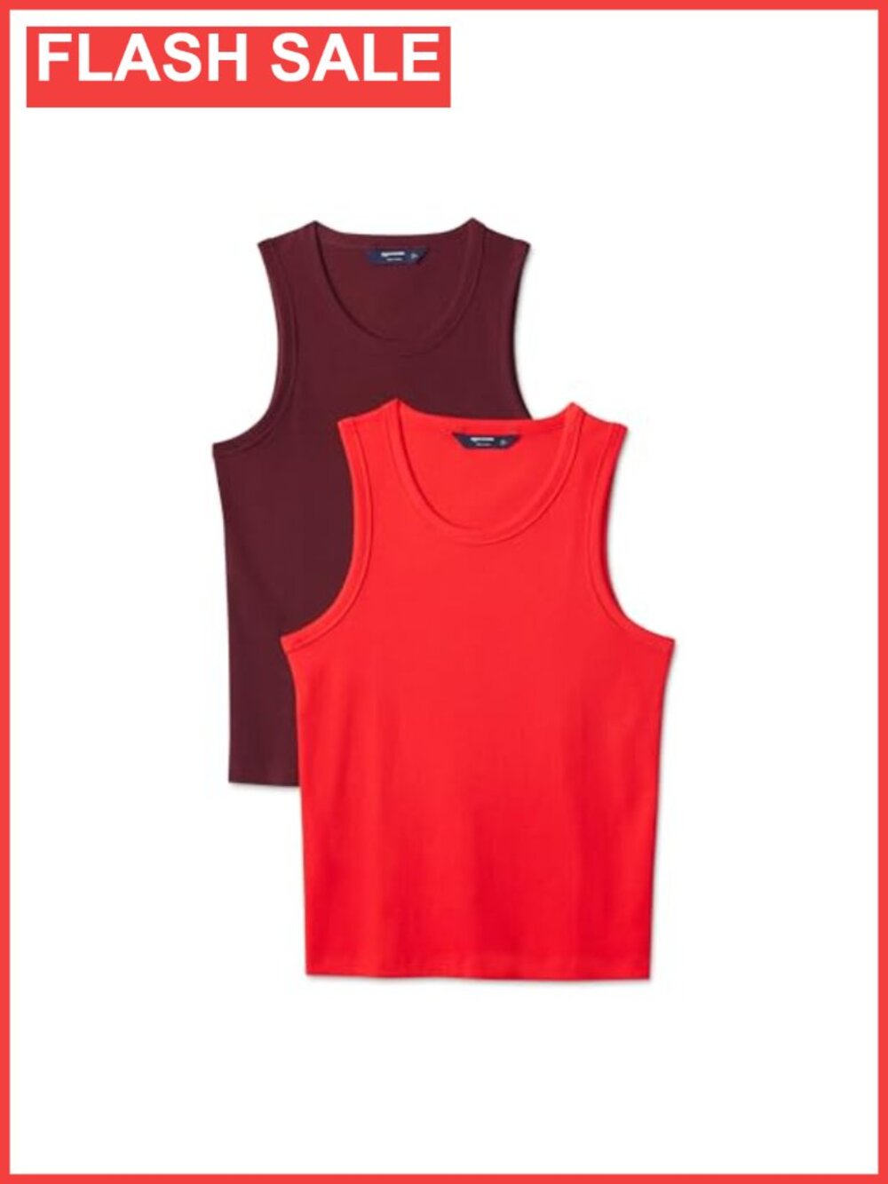 Men's Slim Fit Ribbed Cotton Tank Top Pack of 2 Sleeveless